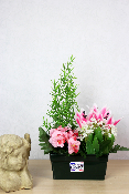 Fleurs artificielles pour cimetière - Jardinière de fleurs variées