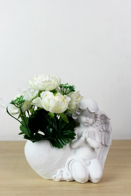 Fleurs artificielles pour cimetière - Ange fleuri
