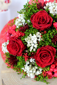 SAINT-VALENTIN - Bouquet de roses éternelles en coeur