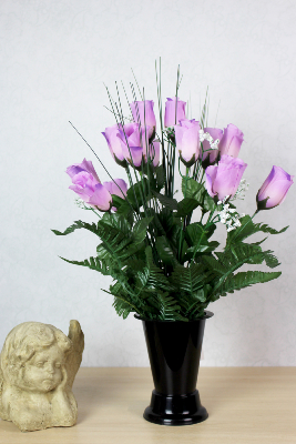 Fleurs artificielles pour cimetière - Cône de roses boutons