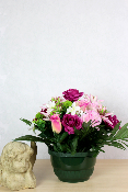 Fleurs artificielles pour cimetière - Coupe de roses et œillets