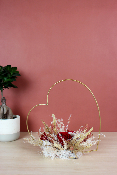 SAINT-VALENTIN - Composition de fleurs séchées en coeur
