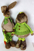 DÉCORATION DE PÂQUES - Couple de lapins
