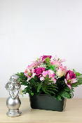 Fleurs artificielles pour cimetière - Jardinière de fleurs variées