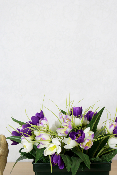 Fleurs artificielles pour cimetière - Jardinière de crocus colorée