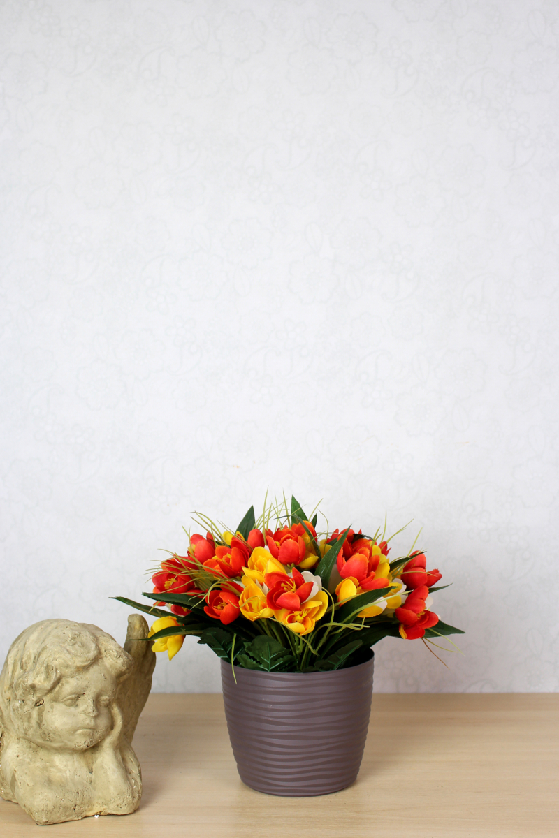 Couronne Funéraire Artificielle Pour Tombe - Fleurs Réalistes En Soie, Taille 33x33cm, Résistante Aux Intempéries, Décoration Cimetière