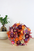 APOLLINE - Petite couronne de fleurs séchées colorée