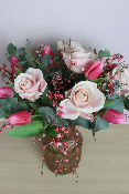 FLORENCE - Bouquet de fleurs de saison rose