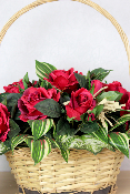 Fleurs artificielles pour cimetière - Panier de roses