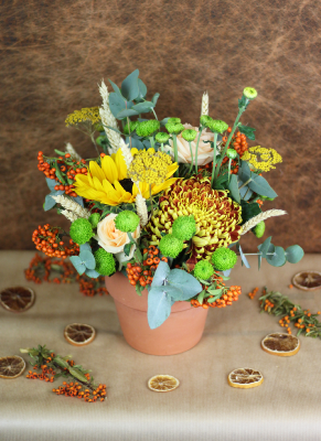 AUTOMNE - COMPOSITION DE FLEURS 
