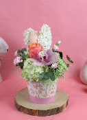 PÂQUES - Composition lilas et orchidée