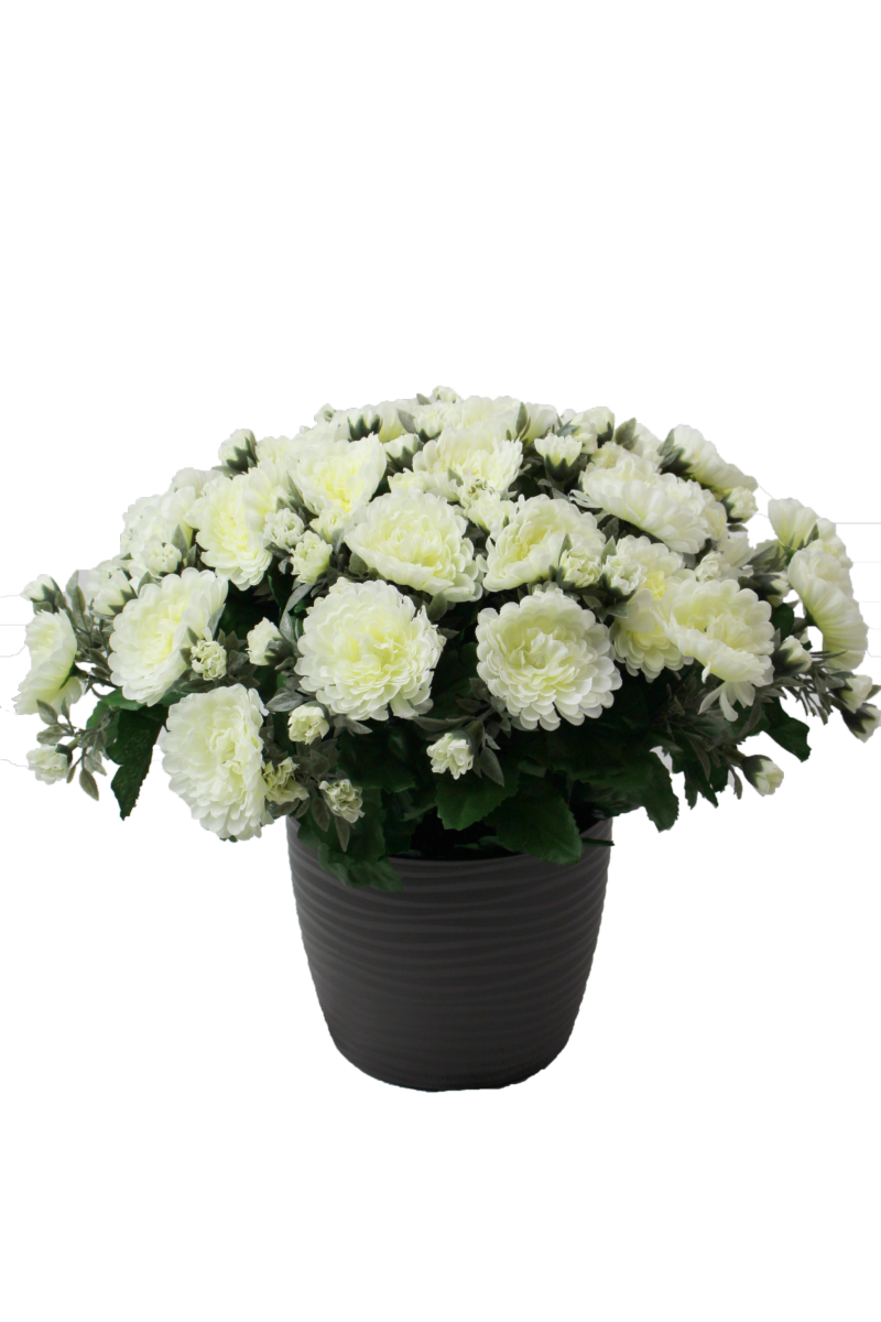 Fleurs artificielles pour cimetière - Pomponette tricolore