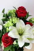 Fleurs artificielles pour cimetière - Cône de lys, roses et hortensias