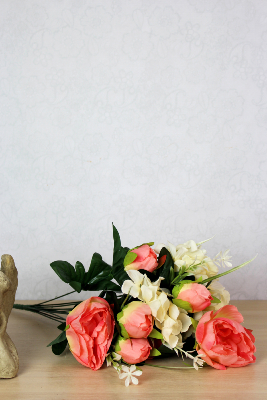 Fleurs artificielles pour cimetière - Bouquet de pivoines et d'hortensias