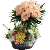COMPOSITION PETIT BOUQUET DE ROSES ORIGINALE
