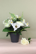 Fleurs artificielles pour cimetière - Coupe de renoncules magnolia