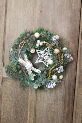 NOËL - Couronne de Noël blanche