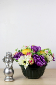 Fleurs artificielles pour cimetière - Coupe de fleurs colorées