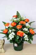 Fleurs artificielles pour cimetière - Coupe de roses et d'hortensias