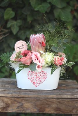 Fête des Mères - Composition de fleurs roses