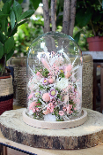NINA - Cloche de fleurs séchées rose