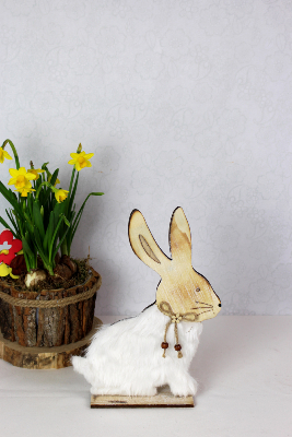 DÉCORATION DE PÂQUES - Lapin en bois