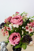 Fleurs artificielles pour cimetière - Cône de roses et fleurs champêtre