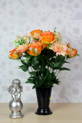 Fleurs artificielles pour cimetière - Cône de fleurs variées