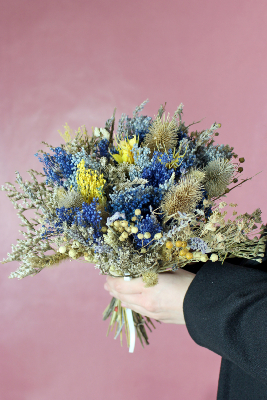 HORTENSE - Bouquet de Fleurs séchées bleu