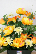Fleurs artificielles pour cimetière - jardinière de fleurs variées