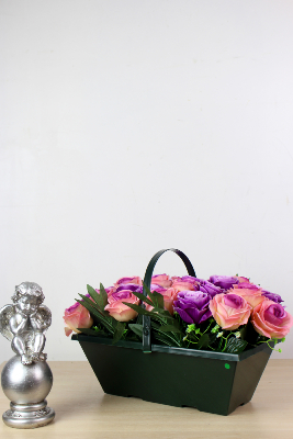 Fleurs artificielles pour cimetière - Jardinière de roses