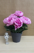Fleurs artificielles pour cimetière - Pot coupe de pivoines