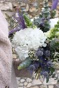 ARCACHON - Bouquet de fleurs bleu et printanier