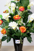 Fleurs artificielles pour cimetière - Cône de roses et iris