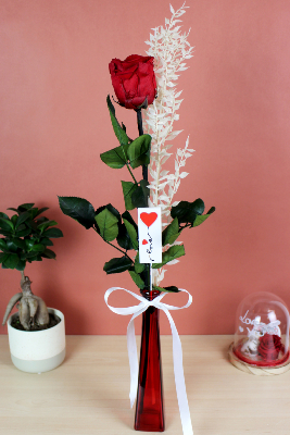 SAINT-VALENTIN - Soliflore rose éternelle