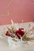 SAINT-VALENTIN - Composition de fleurs séchées en coeur