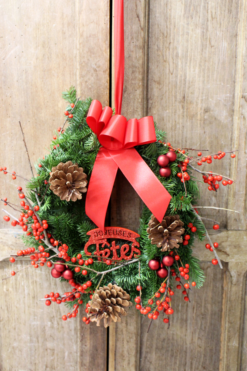 Couronne de Noël Classique La Fontaine Fleurie