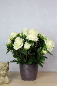 Fleurs artificielles pour cimetière - Coupe de roses blanches