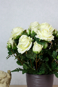 Fleurs artificielles pour cimetière - Coupe de roses blanches