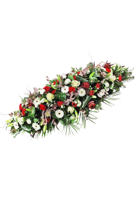 GLORIA - Coussin de fleurs rouges et blanches