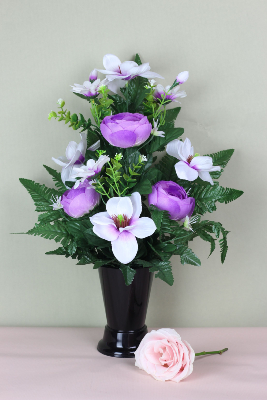 Fleurs artificielles pour cimetière - Cône magnolias, pivoines, et gerbera