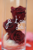 SAINT-VALENTIN - Roses éternelles et son vase personnalisable