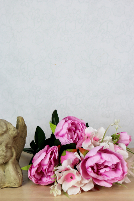 Fleurs artificielles pour cimetière - Bouquet de pivoines et d'hortensias