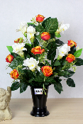 Fleurs artificielles pour cimetière - Cône de roses et iris