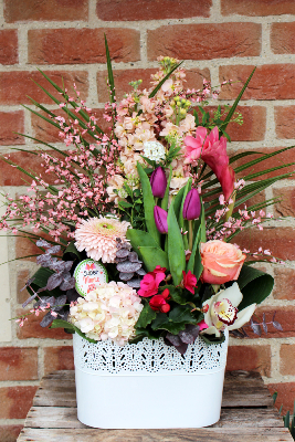 Fête des Grands-Mères - Composition de fleurs variées rose