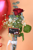 SAINT-VALENTIN - Soliflore rose rouge