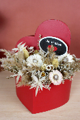 SAINT-VALENTIN - Cœur de fleurs séchées
