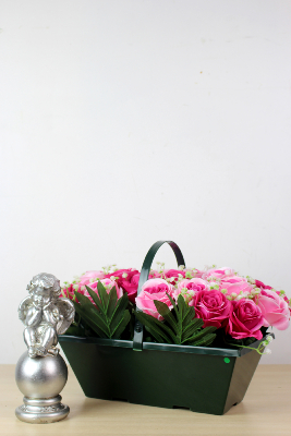 Fleurs artificielles pour cimetière - Jardinière de roses