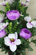 Fleurs artificielles pour cimetière - Cône magnolias, pivoines, et gerbera