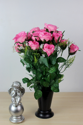 Fleurs artificielles pour cimetière - Cône de roses boutons 